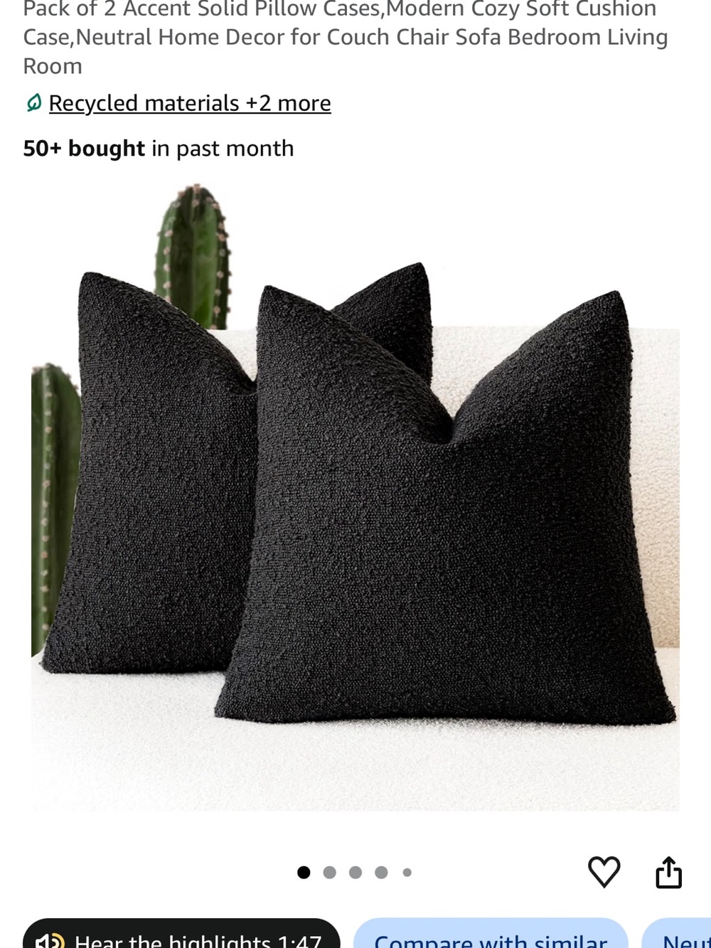 Textured Boucle Throw Pillow Covers 26x26